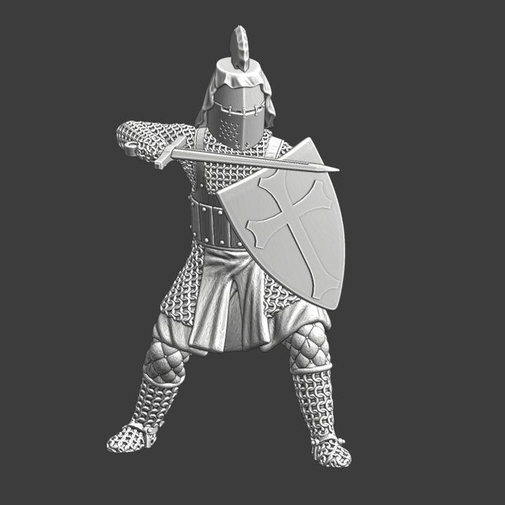 Medieval Teutonic Knight - fighting pose