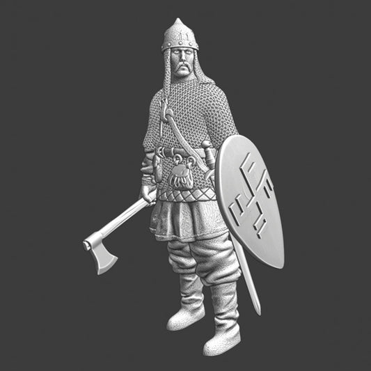 Medieval Lithuanian militiaman with axe.