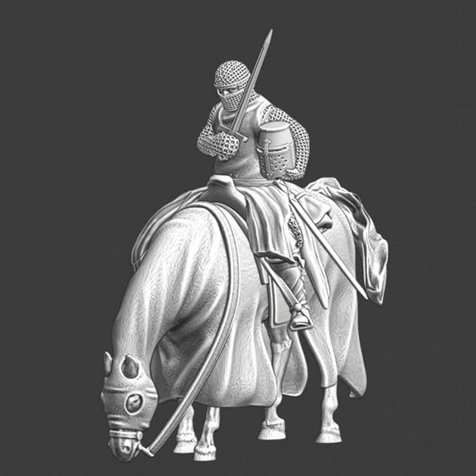 Mounted medieval Knight Praying.