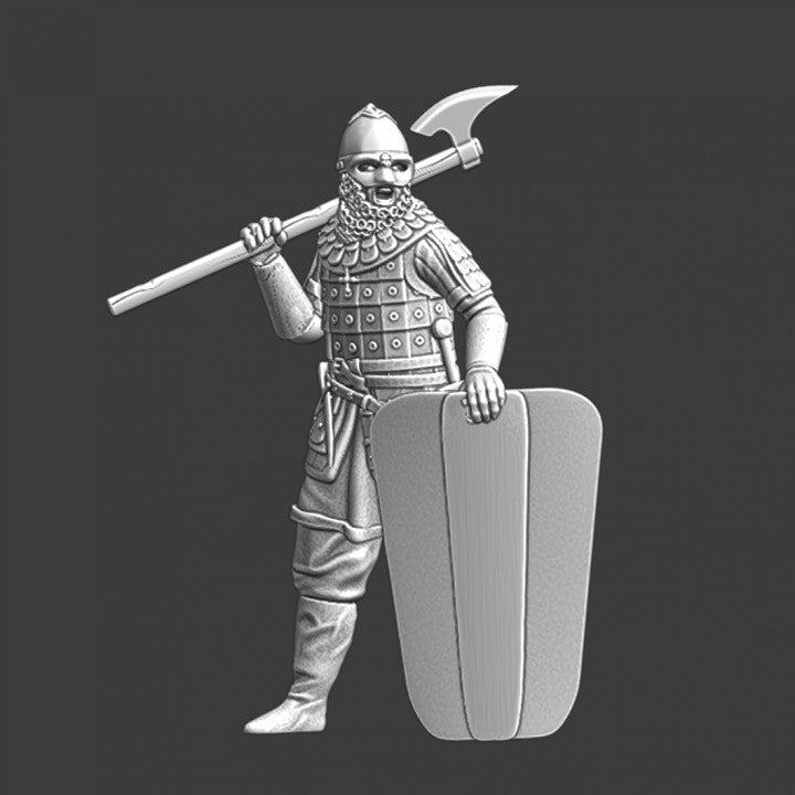 Medieval Rus with large axe on shoulder – Studio Historia