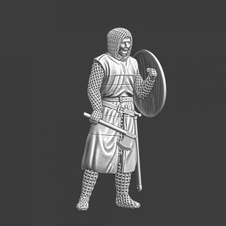 Medieval infantry soldier with axe.