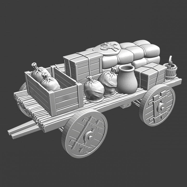 Medieval simple supply wagon #1