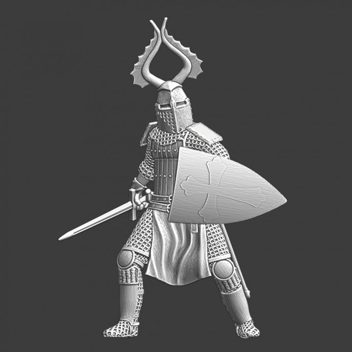Medieval Teutonic Knight - sword and shield