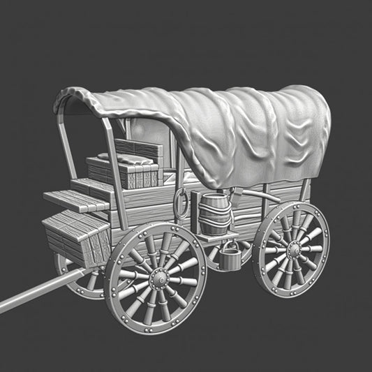Medieval transport wagon - with half cover.