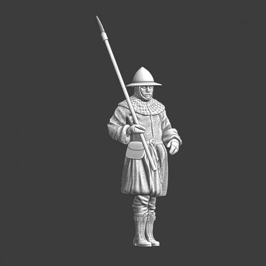 Medieval Scandinavian infantryman marching