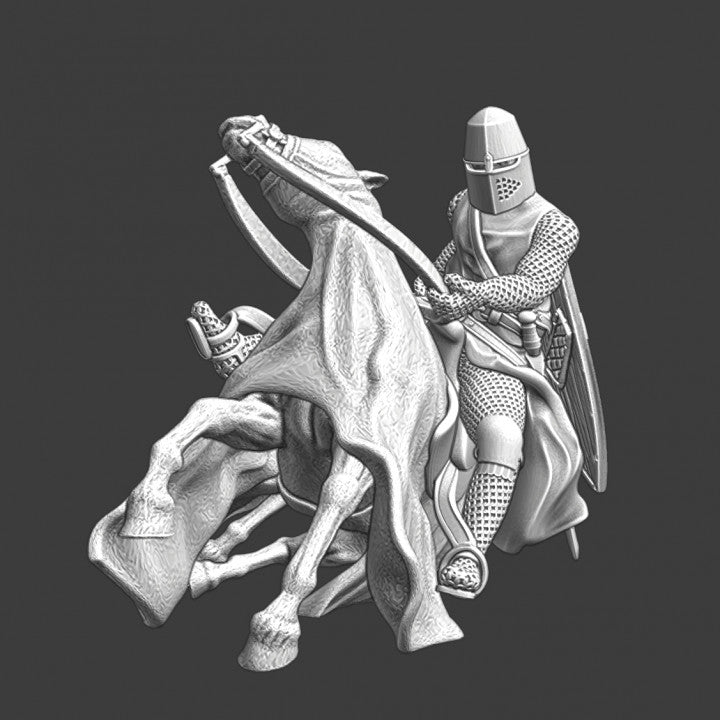 Medieval crusader knight - falling with horse – Studio Historia