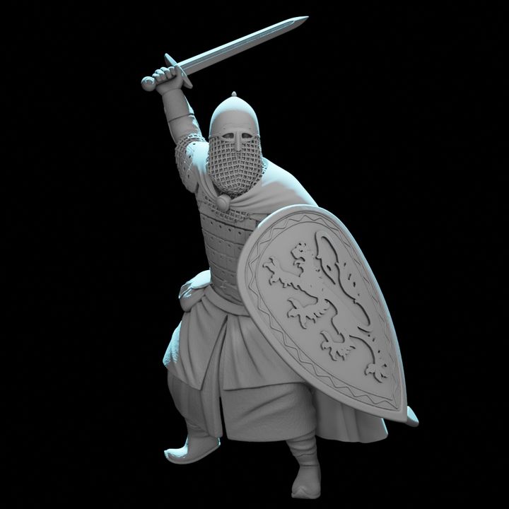 Medieval Kievan Rus Warrior with Sword & Heraldic Shield