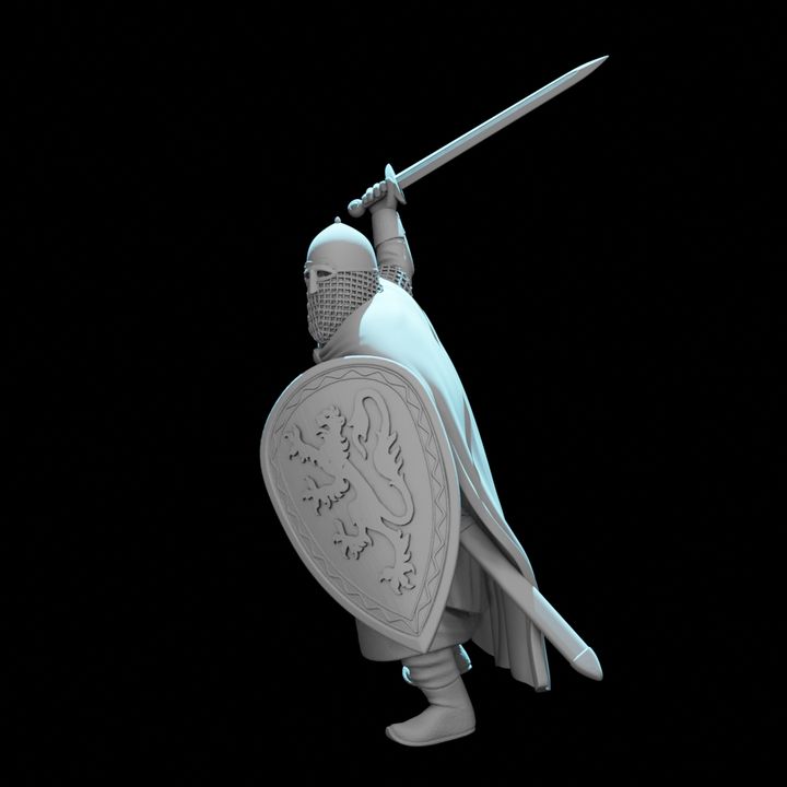 Medieval Kievan Rus Warrior with Sword & Heraldic Shield