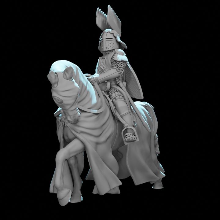Mounted Medieval Polish Knight – Crested Helm