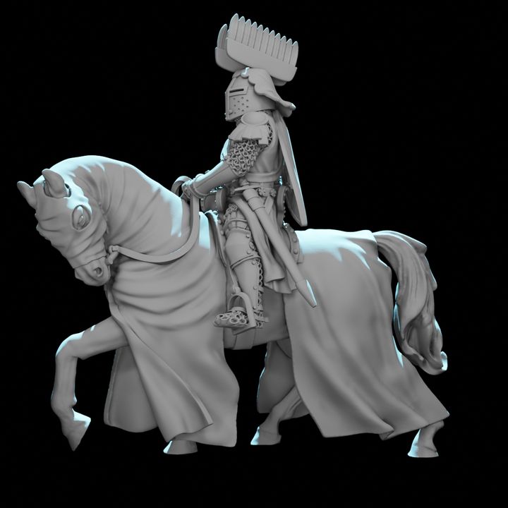 Mounted Medieval Polish Knight – Crested Helm