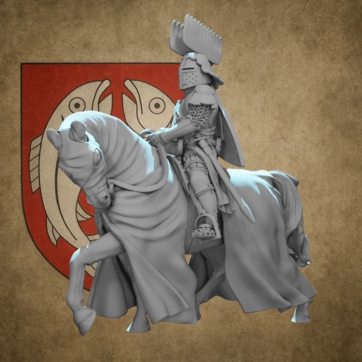 Mounted Medieval Polish Knight – Crested Helm