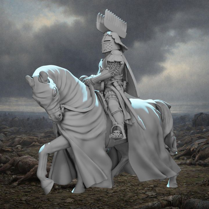 Mounted Medieval Polish Knight – Crested Helm