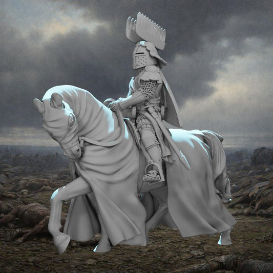 Mounted Medieval Polish Knight – Crested Helm