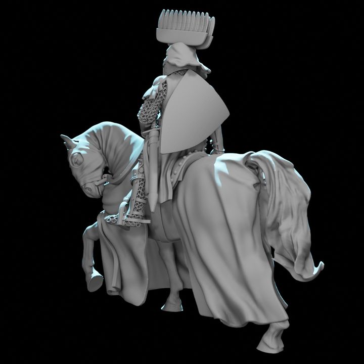 Mounted Medieval Polish Knight – Crested Helm