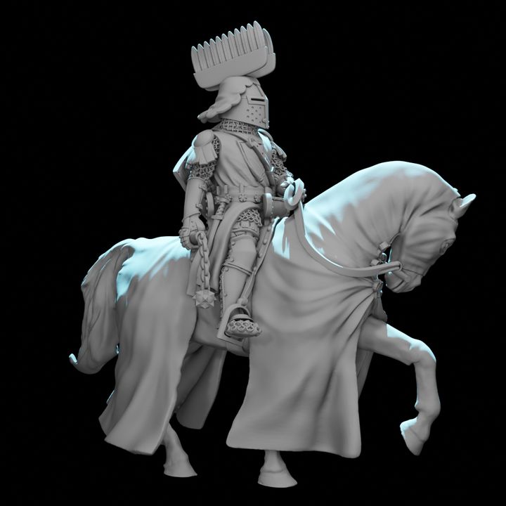Mounted Medieval Polish Knight – Crested Helm