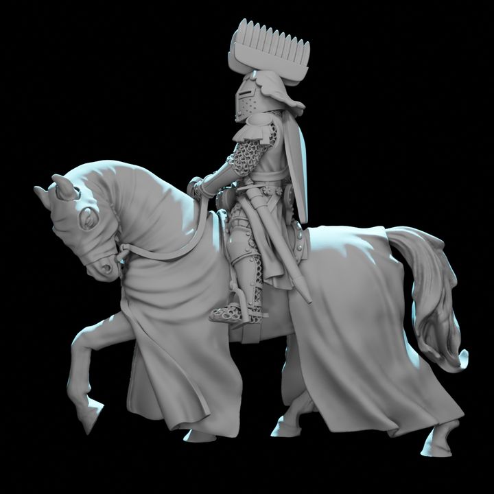 Mounted Medieval Polish Knight – Crested Helm