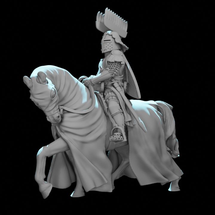 Mounted Medieval Polish Knight – Crested Helm