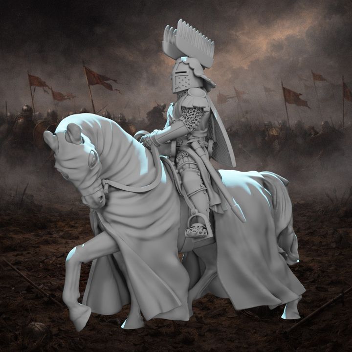 Mounted Medieval Polish Knight – Crested Helm
