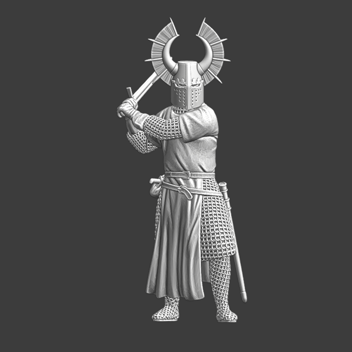 Teutonic Knight with crested helmet.