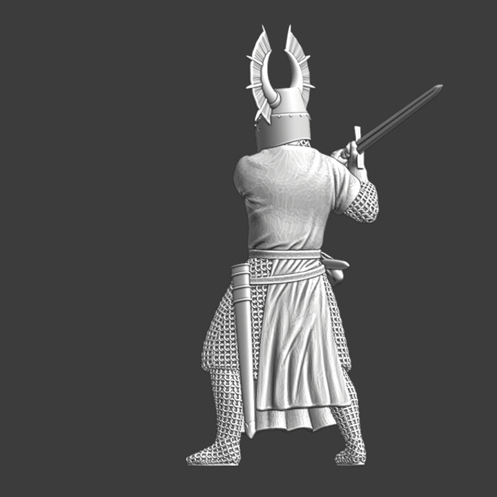 Teutonic Knight with crested helmet.