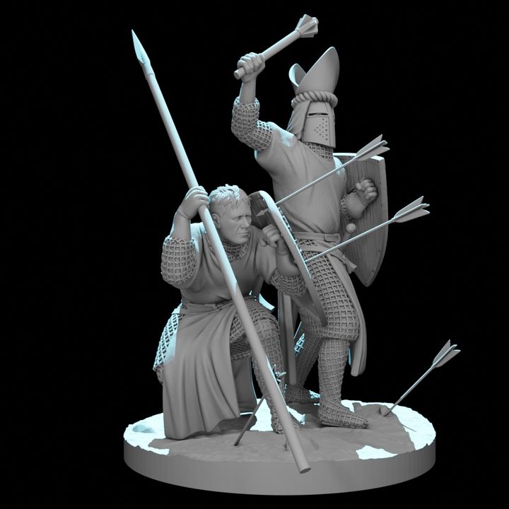 Medieval Warrior Bishop & Guard