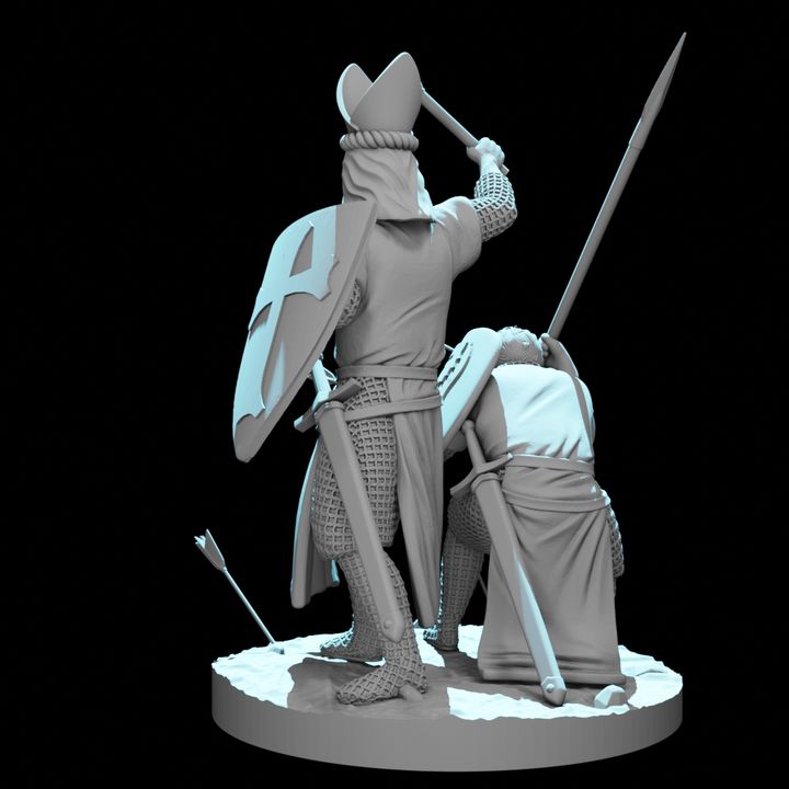 Medieval Warrior Bishop & Guard