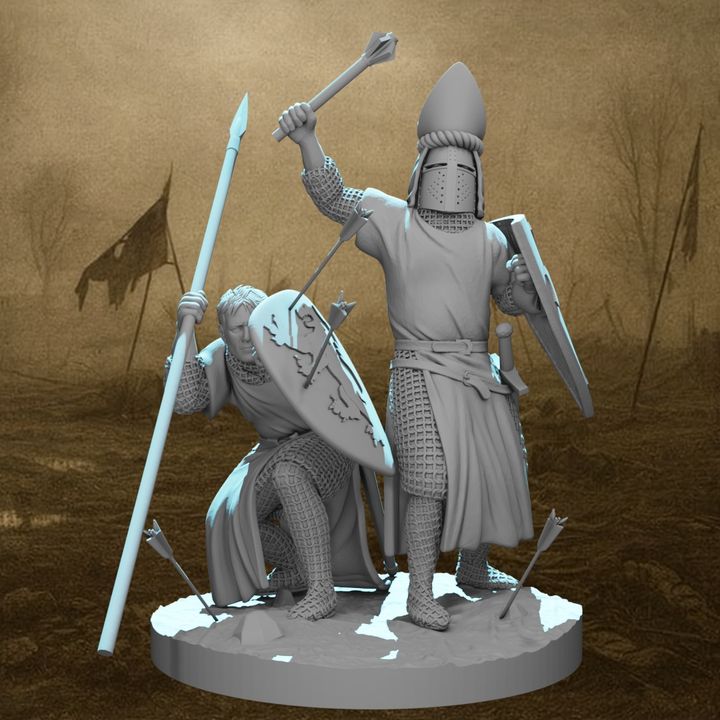 Medieval Warrior Bishop & Guard