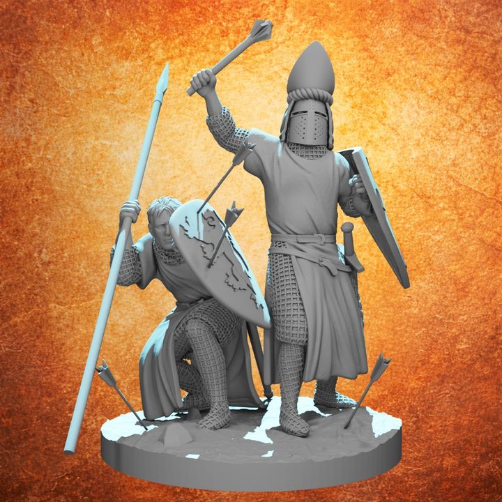 Medieval Warrior Bishop & Guard