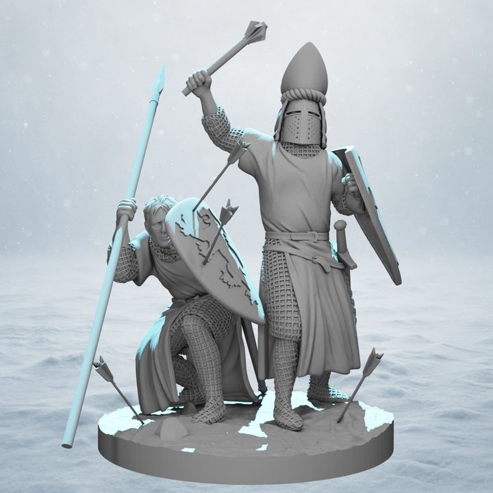 Medieval Warrior Bishop & Guard
