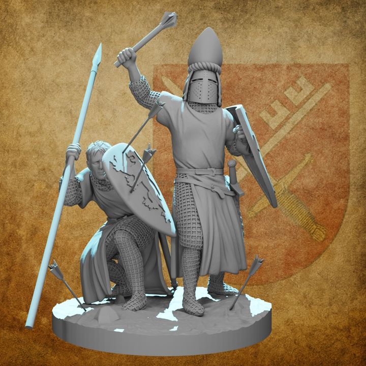Medieval Warrior Bishop & Guard