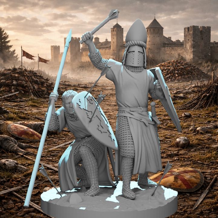 Medieval Warrior Bishop & Guard