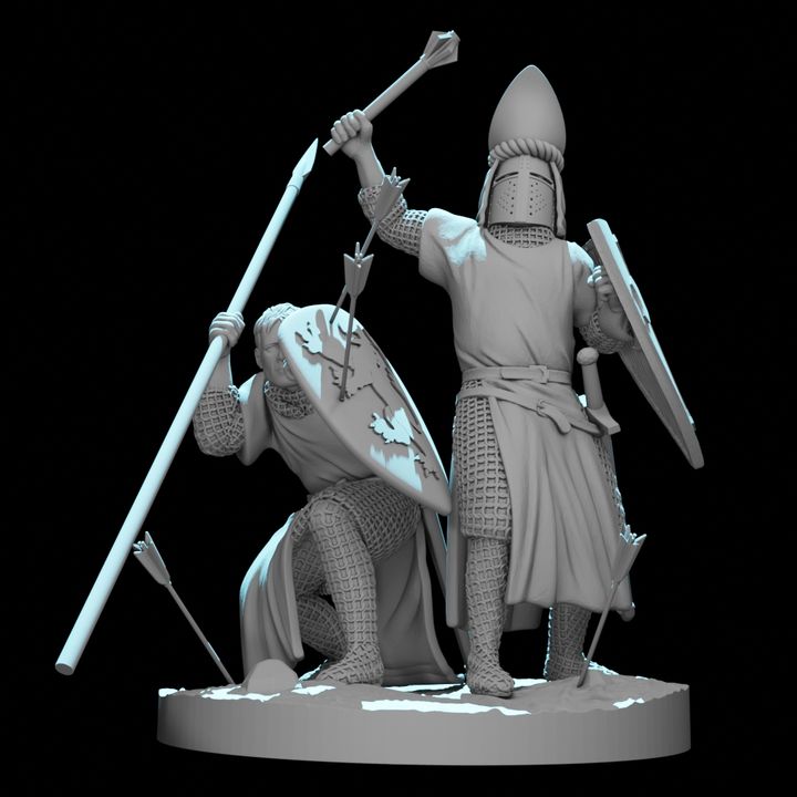 Medieval Warrior Bishop & Guard