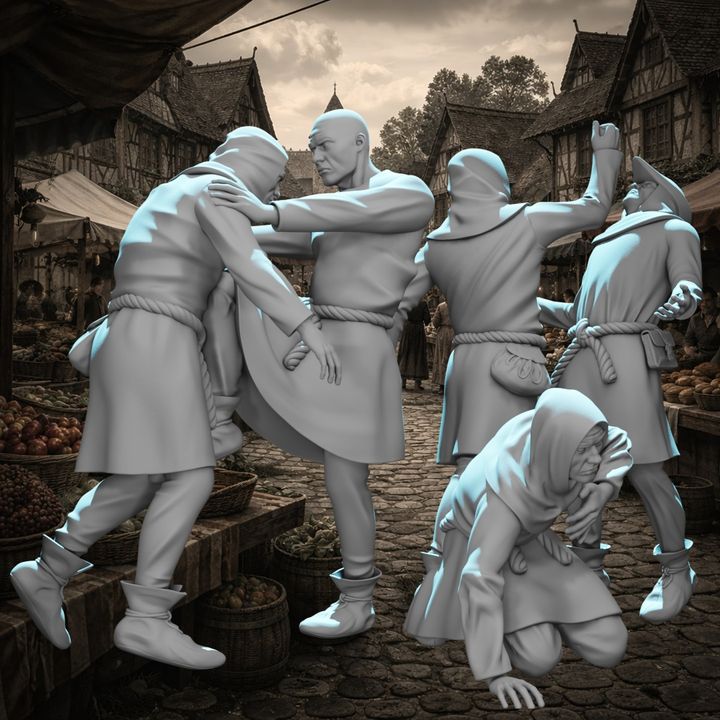 Medieval Civilians Bar Fight.