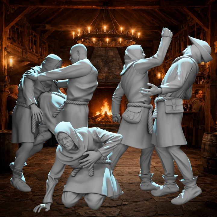 Medieval Civilians Bar Fight.