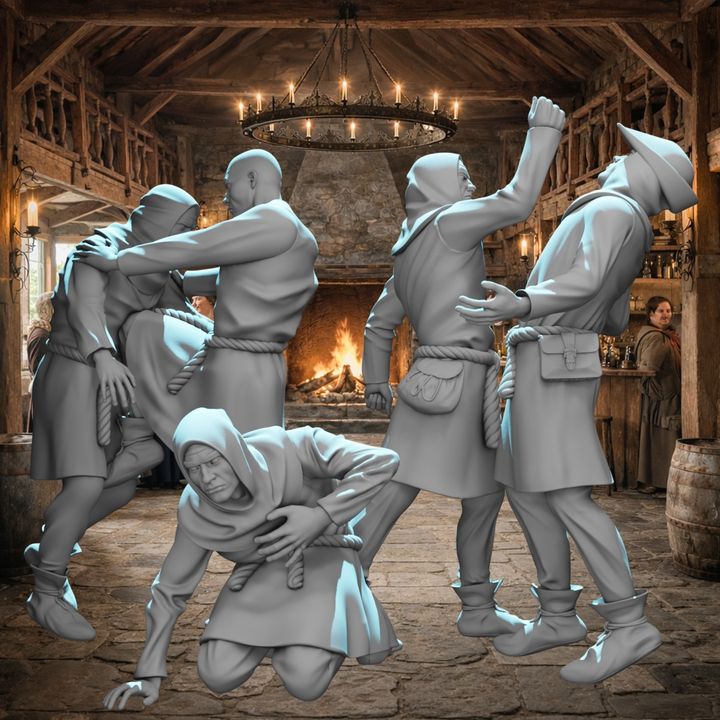 Medieval Civilians Bar Fight.