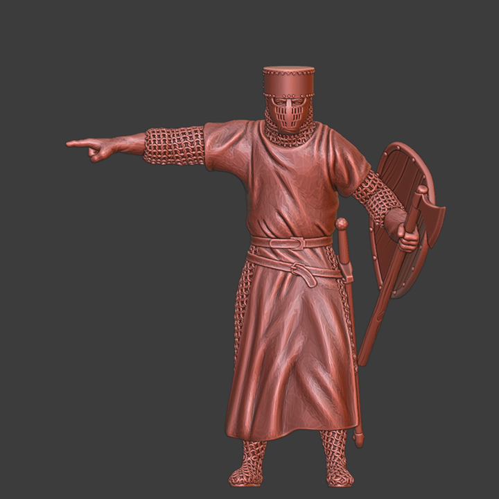Medieval Crusader Knight giving commands