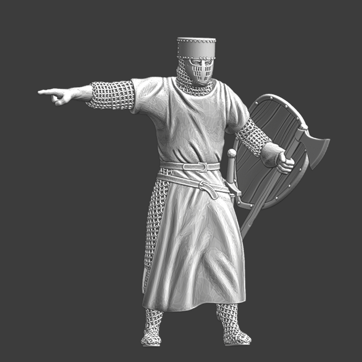 Medieval Crusader Knight giving commands