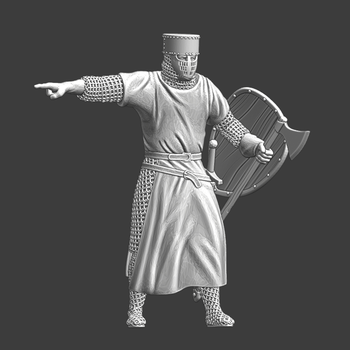 Medieval Crusader Knight giving commands