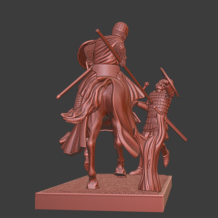 Diorama - Medieval Crusader Knight killing russian