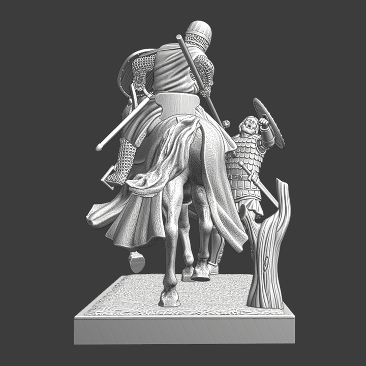 Diorama - Medieval Crusader Knight killing russian
