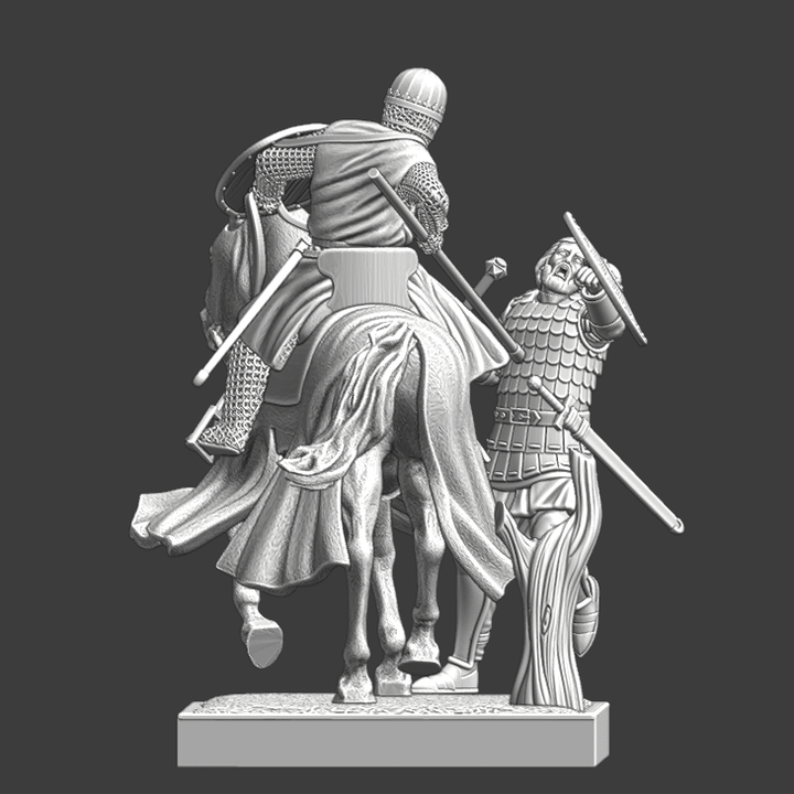 Diorama - Medieval Crusader Knight killing russian