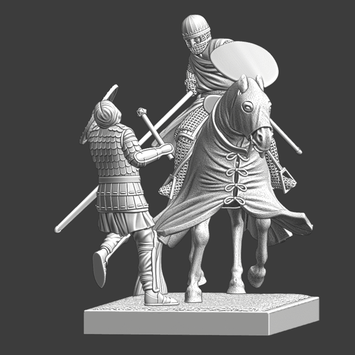 Diorama - Medieval Crusader Knight killing russian