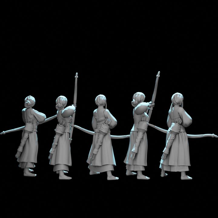 Medieval Female Archers – 5 Figure Set