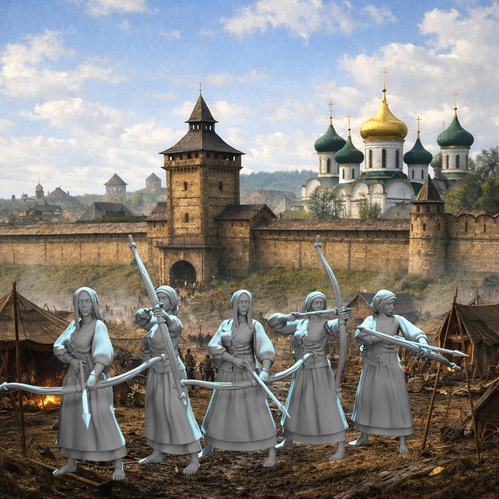 Medieval Female Archers – 5 Figure Set