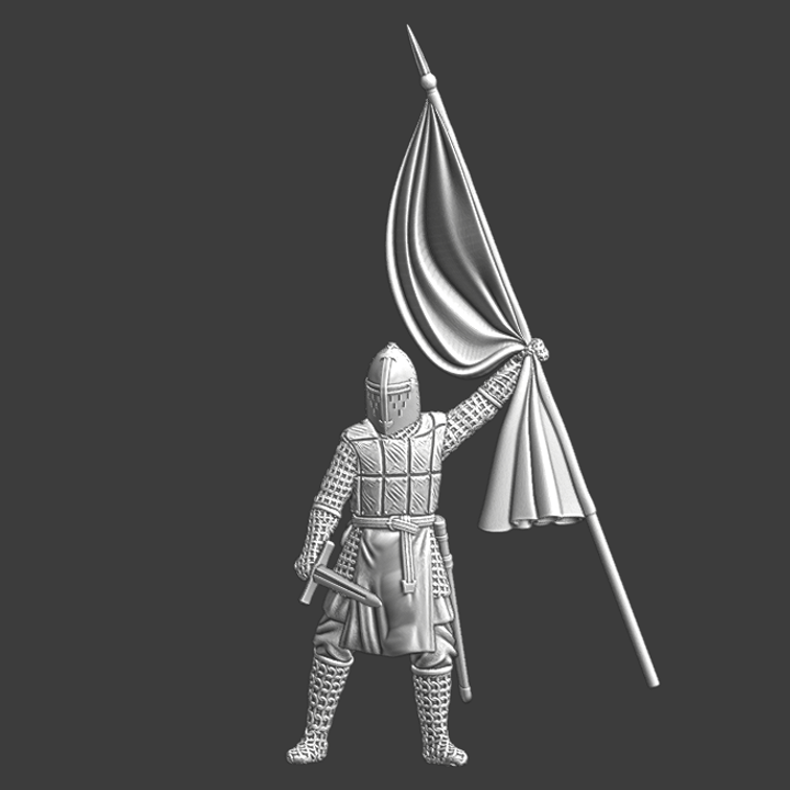 Medieval Hospitaller/Templar Knight with banner.