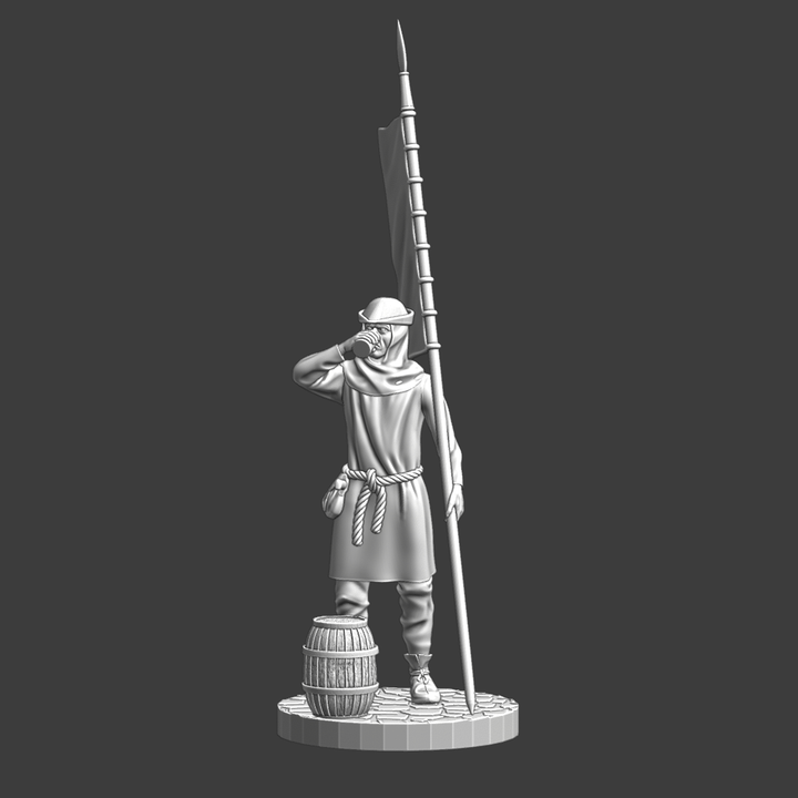 Medieval Civilian Banner Bearer.