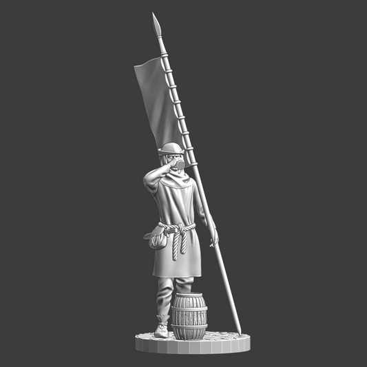 Medieval Civilian Banner Bearer.