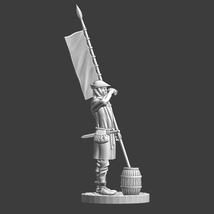 Medieval Civilian Banner Bearer.