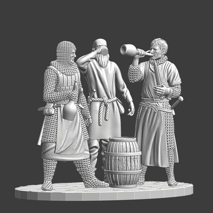 Medieval Camp Life – Soldiers Drinking Scene