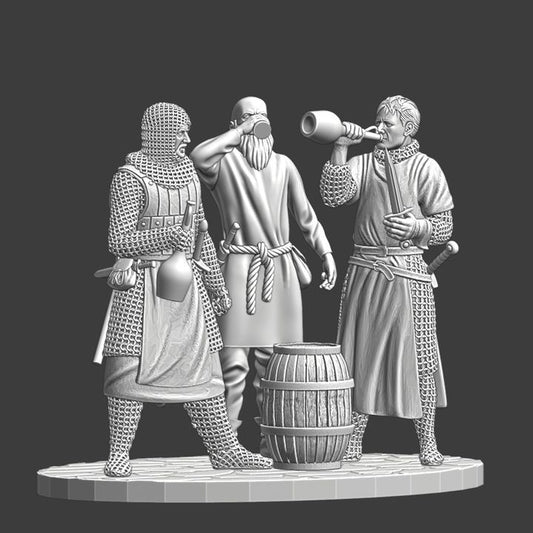 Medieval Camp Life – Soldiers Drinking Scene